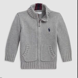 Polo Ralph Lauren Baby Boy Full Zip Mock Neck Sweater- new condition